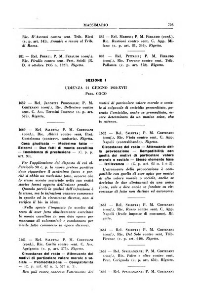 Rivista penale. Massimario di giurisprudenza delle sezioni penali della corte di cassazione