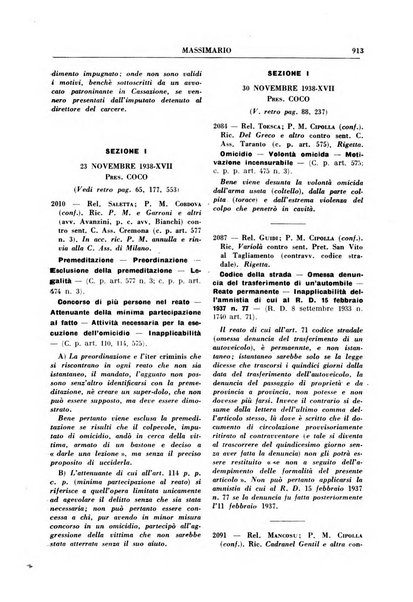 Rivista penale. Massimario di giurisprudenza delle sezioni penali della corte di cassazione