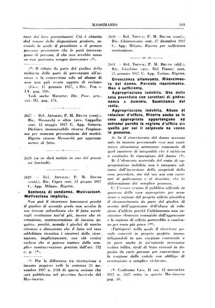 Rivista penale. Massimario di giurisprudenza delle sezioni penali della corte di cassazione