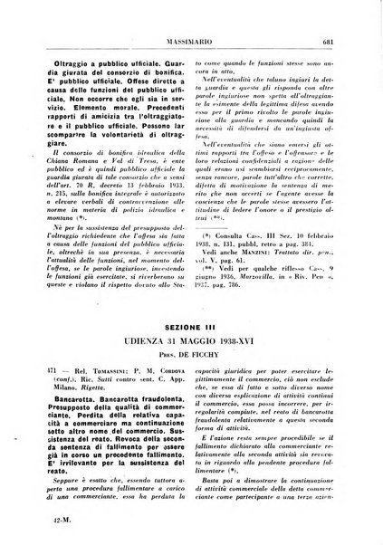 Rivista penale. Massimario di giurisprudenza delle sezioni penali della corte di cassazione