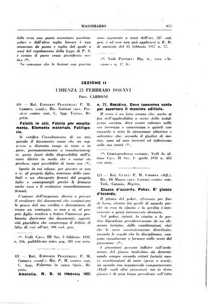 Rivista penale. Massimario di giurisprudenza delle sezioni penali della corte di cassazione