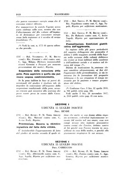 Rivista penale. Massimario di giurisprudenza delle sezioni penali della corte di cassazione