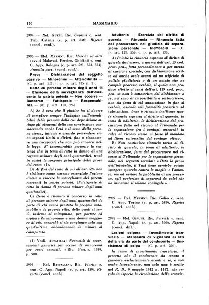 Rivista penale. Massimario di giurisprudenza delle sezioni penali della corte di cassazione