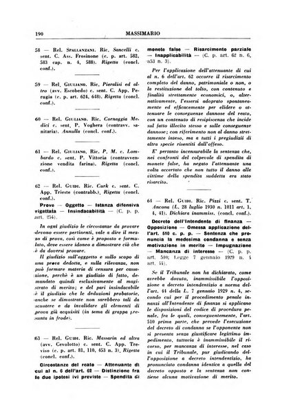 Rivista penale. Massimario di giurisprudenza delle sezioni penali della corte di cassazione