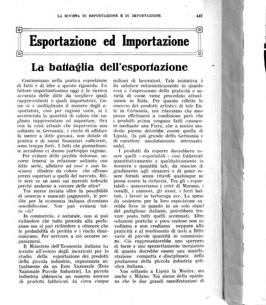 Rivista di esportazione e di importazione