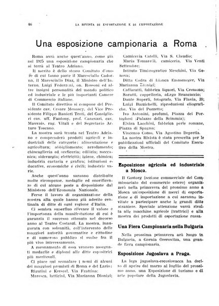 Rivista di esportazione e di importazione