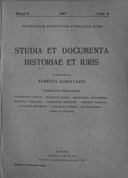 Studia et documenta historiae et iuris