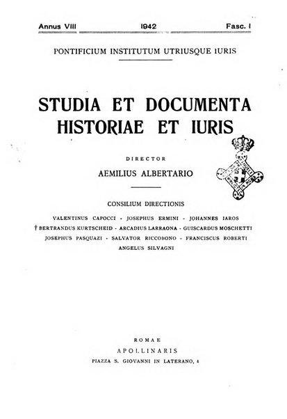 Studia et documenta historiae et iuris