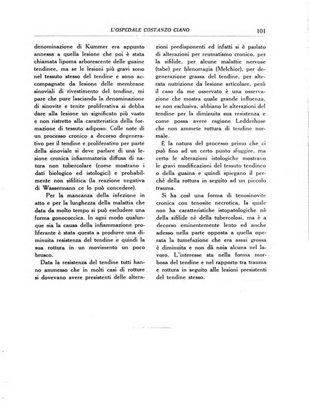 L'Ospedale Costanzo Ciano organo della vita ospedaliera