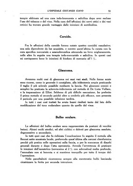 L'Ospedale Costanzo Ciano organo della vita ospedaliera