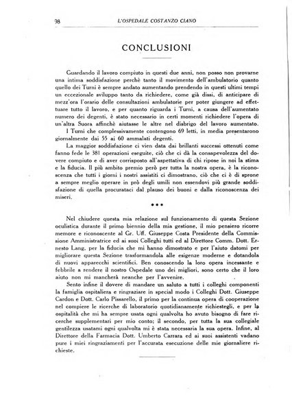 L'Ospedale Costanzo Ciano organo della vita ospedaliera