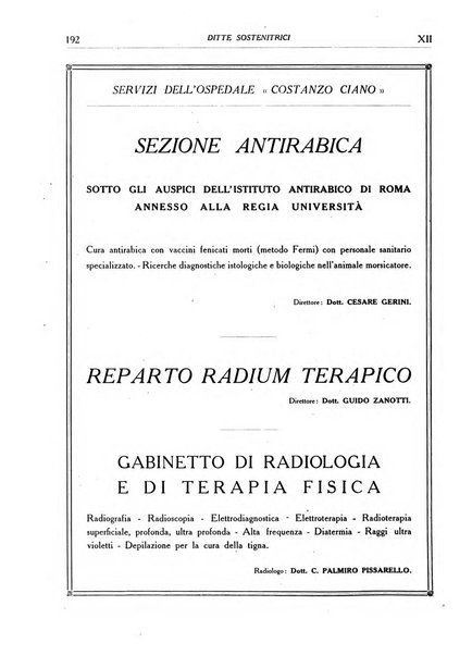 L'Ospedale Costanzo Ciano organo della vita ospedaliera