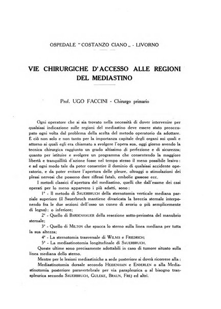 L'Ospedale Costanzo Ciano organo della vita ospedaliera