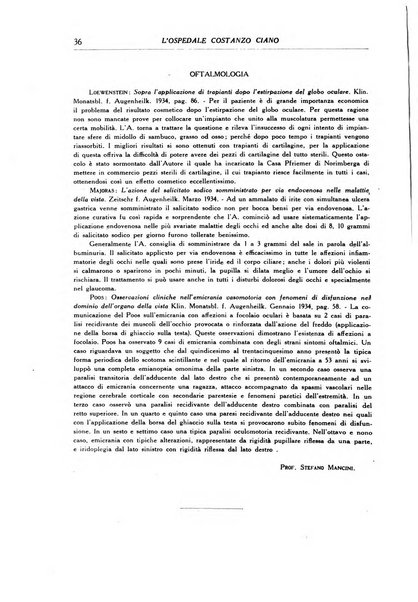 L'Ospedale Costanzo Ciano organo della vita ospedaliera