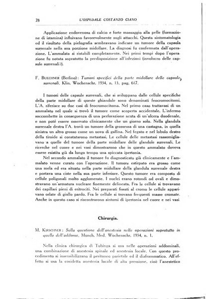 L'Ospedale Costanzo Ciano organo della vita ospedaliera