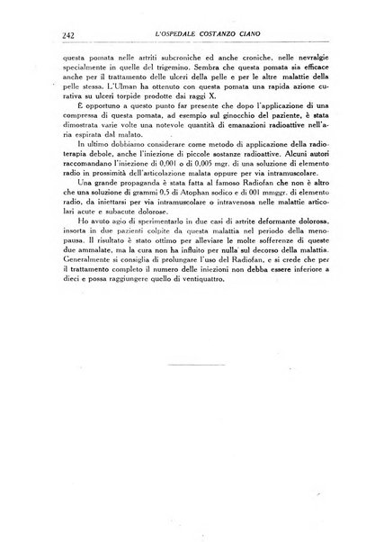 L'Ospedale Costanzo Ciano organo della vita ospedaliera