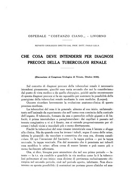 L'Ospedale Costanzo Ciano organo della vita ospedaliera