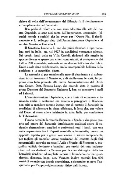 L'Ospedale Costanzo Ciano organo della vita ospedaliera