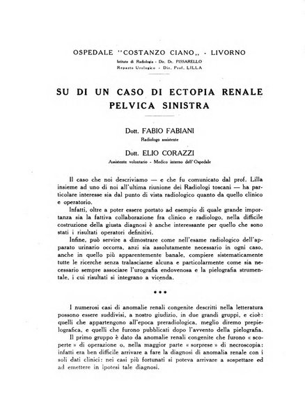 L'Ospedale Costanzo Ciano organo della vita ospedaliera