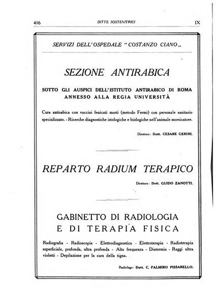 L'Ospedale Costanzo Ciano organo della vita ospedaliera