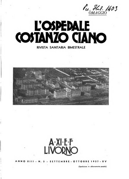 L'Ospedale Costanzo Ciano organo della vita ospedaliera