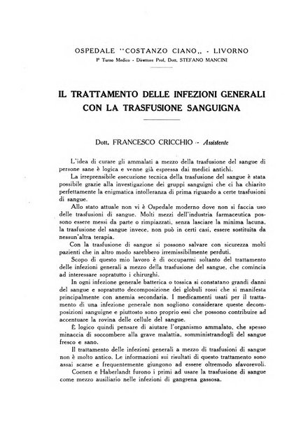 L'Ospedale Costanzo Ciano organo della vita ospedaliera