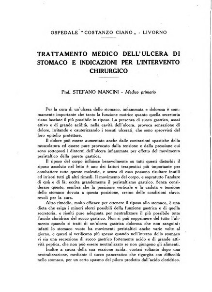 L'Ospedale Costanzo Ciano organo della vita ospedaliera