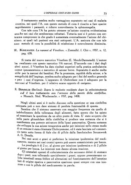 L'Ospedale Costanzo Ciano organo della vita ospedaliera