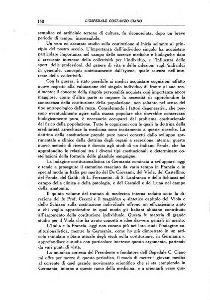 L'Ospedale Costanzo Ciano organo della vita ospedaliera