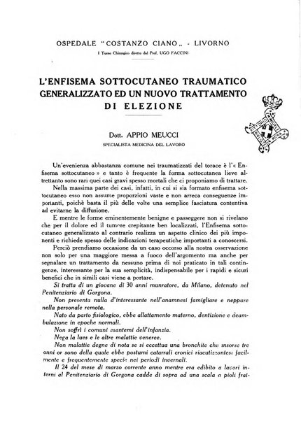 L'Ospedale Costanzo Ciano organo della vita ospedaliera