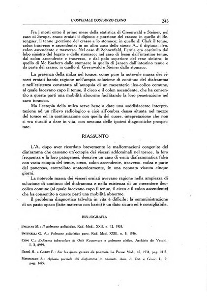 L'Ospedale Costanzo Ciano organo della vita ospedaliera