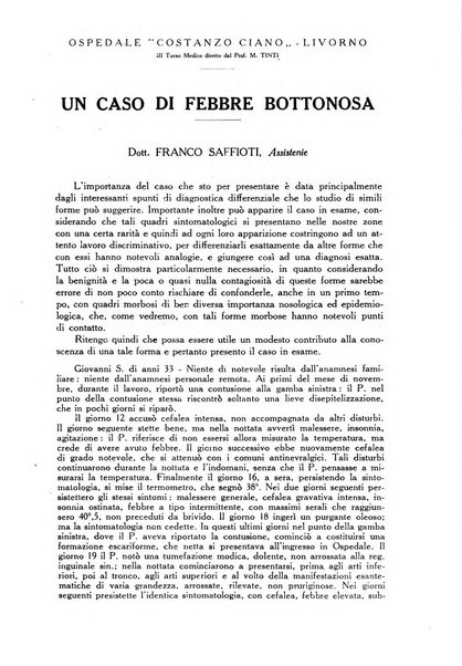 L'Ospedale Costanzo Ciano organo della vita ospedaliera