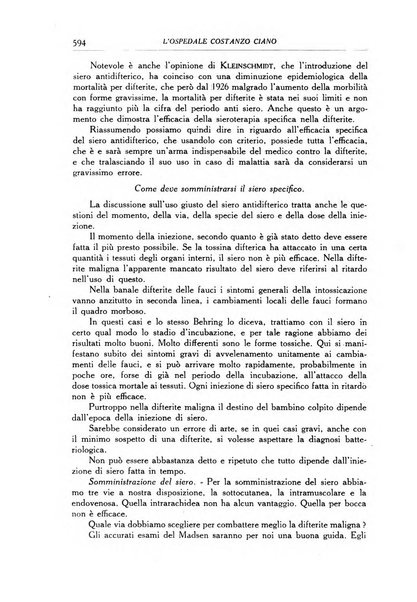 L'Ospedale Costanzo Ciano organo della vita ospedaliera