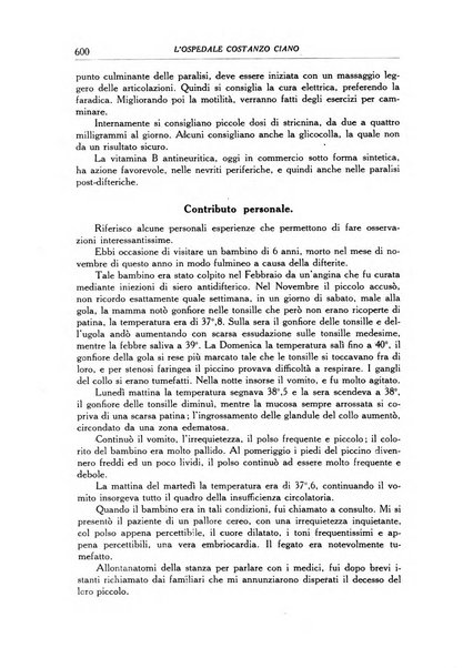 L'Ospedale Costanzo Ciano organo della vita ospedaliera