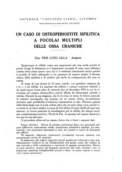 L'Ospedale Costanzo Ciano organo della vita ospedaliera