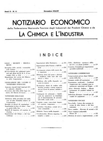 Notiziario economico della Federazione nazionale fascista degli industriali dei prodotti chimici e de la chimica e l'industria