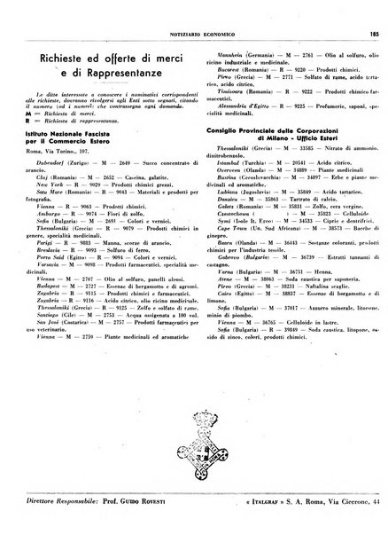 Notiziario economico della Federazione nazionale fascista degli industriali dei prodotti chimici e de la chimica e l'industria