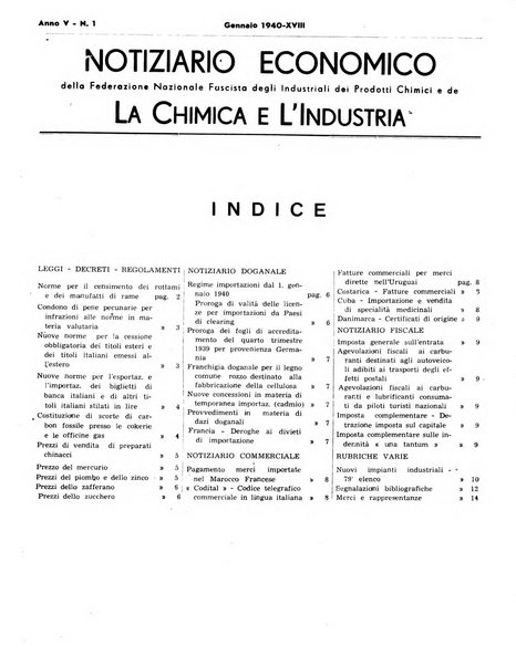 Notiziario economico della Federazione nazionale fascista degli industriali dei prodotti chimici e de la chimica e l'industria