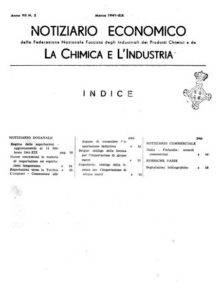 Notiziario economico della Federazione nazionale fascista degli industriali dei prodotti chimici e de la chimica e l'industria