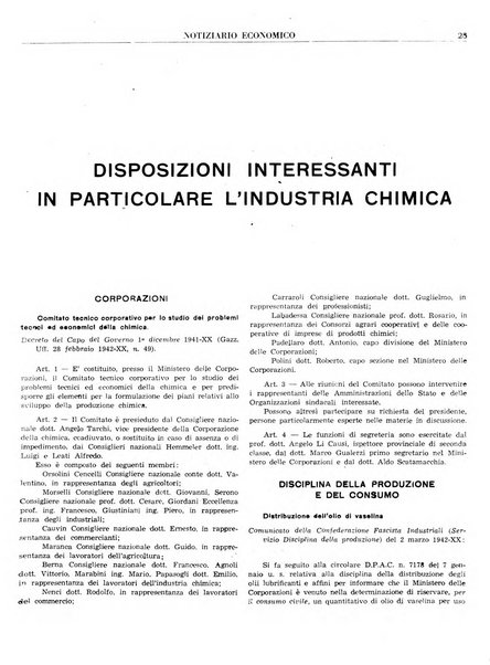 Notiziario economico della Federazione nazionale fascista degli industriali dei prodotti chimici e de la chimica e l'industria