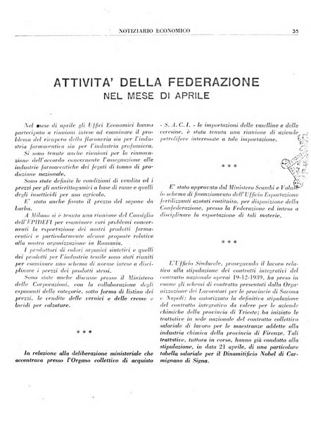 Notiziario economico della Federazione nazionale fascista degli industriali dei prodotti chimici e de la chimica e l'industria