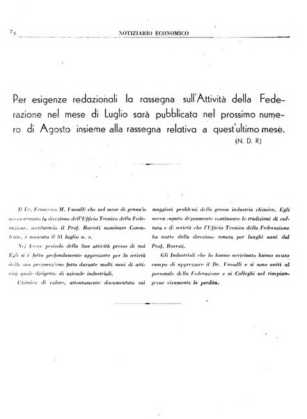 Notiziario economico della Federazione nazionale fascista degli industriali dei prodotti chimici e de la chimica e l'industria