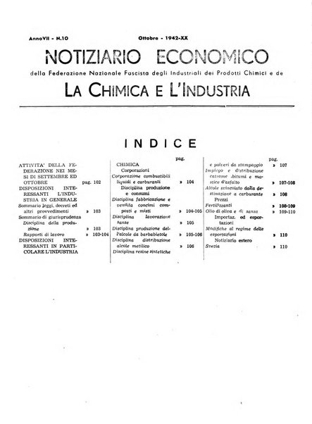 Notiziario economico della Federazione nazionale fascista degli industriali dei prodotti chimici e de la chimica e l'industria