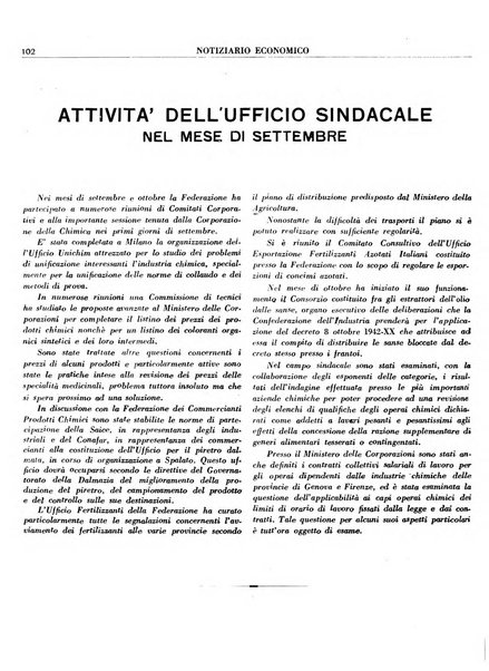 Notiziario economico della Federazione nazionale fascista degli industriali dei prodotti chimici e de la chimica e l'industria