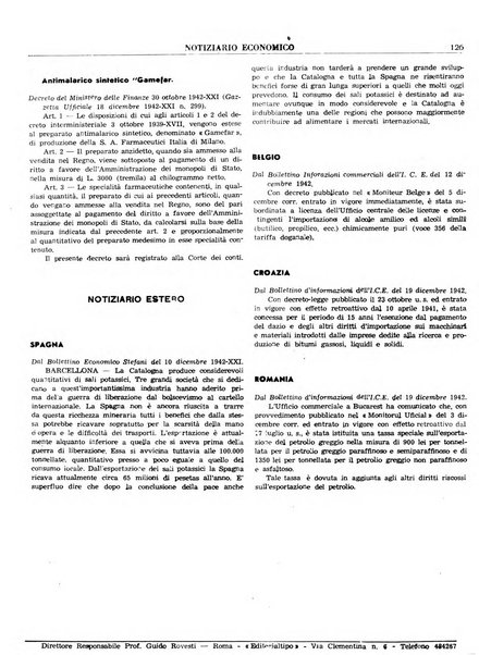 Notiziario economico della Federazione nazionale fascista degli industriali dei prodotti chimici e de la chimica e l'industria