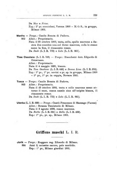 Libro delle origini dei cani iscritti nei libri genealogici italiani