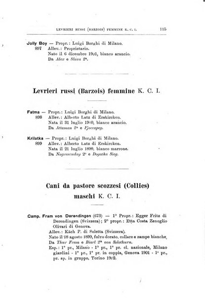 Libro delle origini dei cani iscritti nei libri genealogici italiani