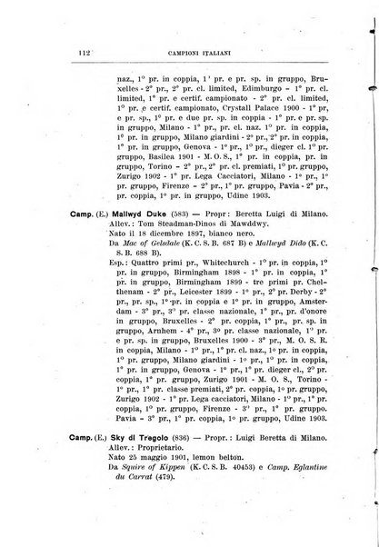 Libro delle origini dei cani iscritti nei libri genealogici italiani