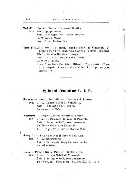 Libro delle origini dei cani iscritti nei libri genealogici italiani