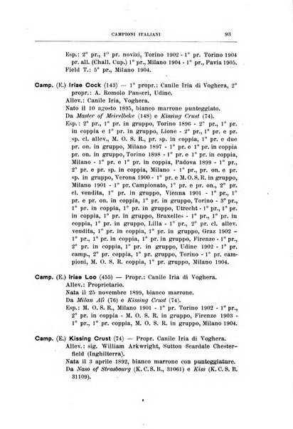 Libro delle origini dei cani iscritti nei libri genealogici italiani